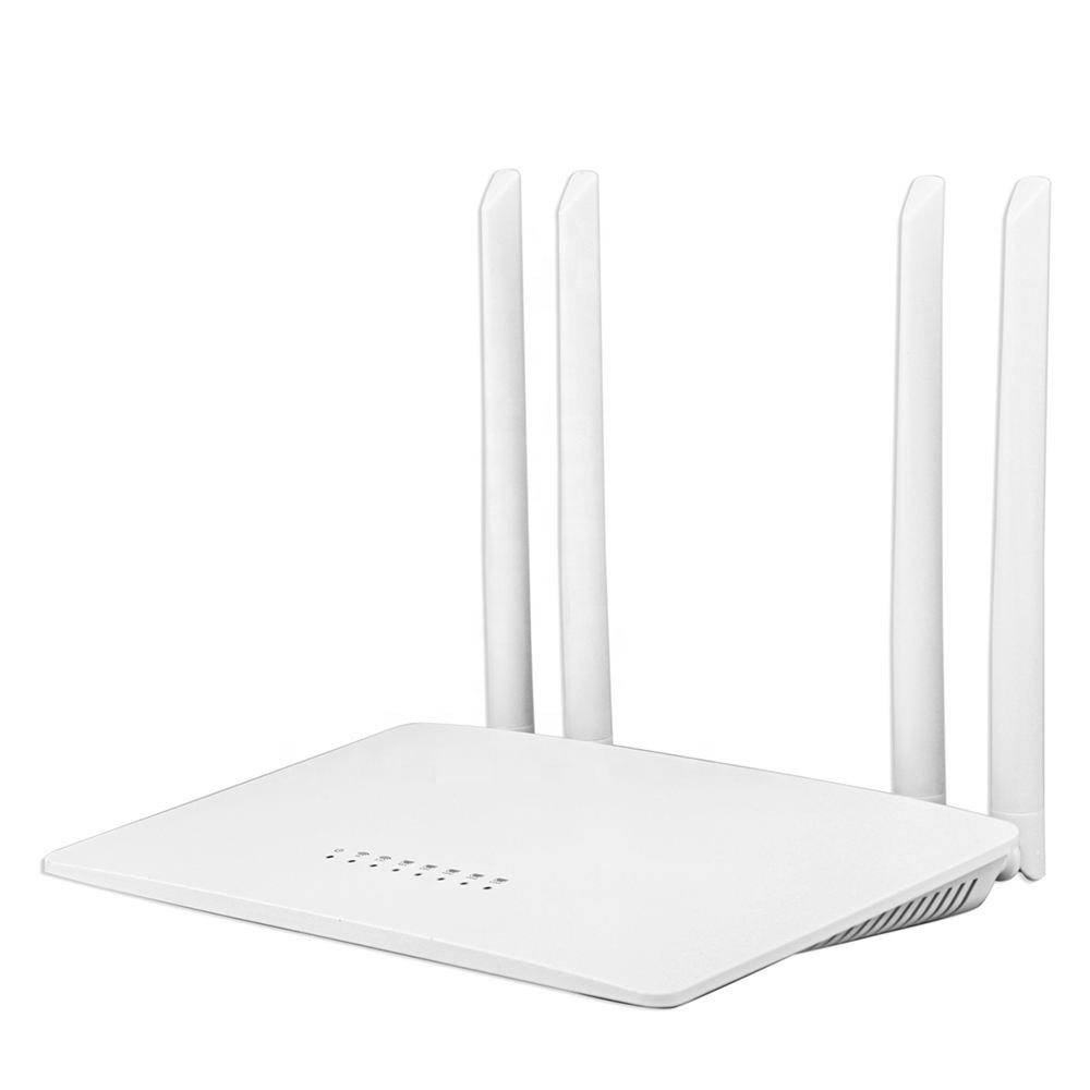 OEM ODM R1200 1200Mbps 1WAN 4LAN 100Mbps 2.4Ghz 5.8Ghz Dual Band Indoor Wireless Router 4x 5dBi Antennas Wifi Wireless Router